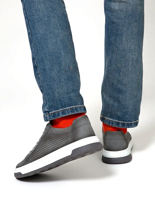 Мужские кеды BRUNO RENZONI  серые, артикул 033.261103