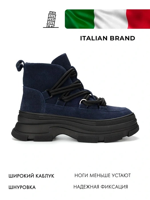 Женские ботинки basic FEDERICA RODARI синие, артикул 42E-375-25C