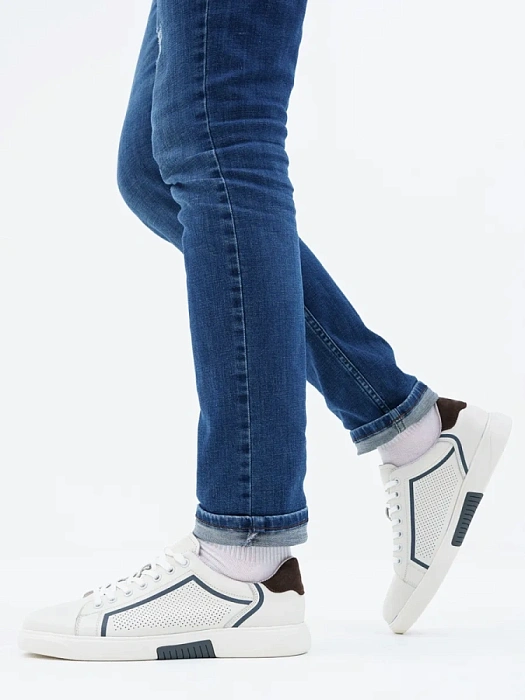 Мужские кеды BRUNO RENZONI  белые, артикул MC084B-1A