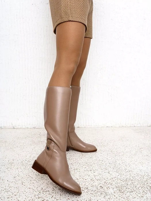 Женские сапоги basic FEDERICA RODARI бежевые, артикул 15E-A4135L-1