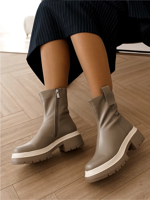 Женские ботинки basic FEDERICA RODARI серые, артикул 4E-1124-502