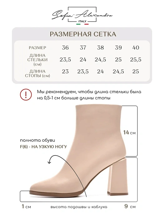 Женские ботильоны SOFIA-ALEXANDRA пудровые, артикул 17E-ZH743-L991-3Y