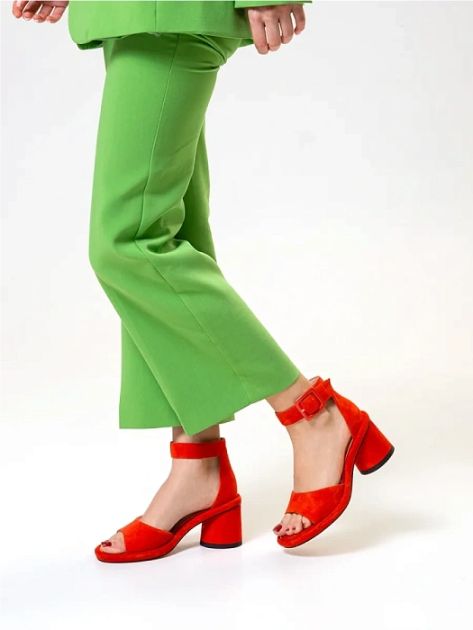 Женские туфли откр. basic FEDERICA RODARI красные, артикул 17E-K794-L893-630A