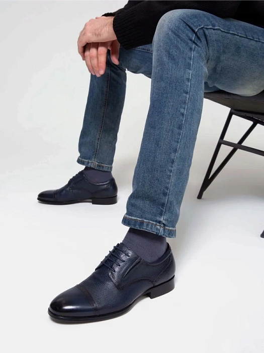 Мужские туфли BRUNO RENZONI  синие, артикул 5526A-720B