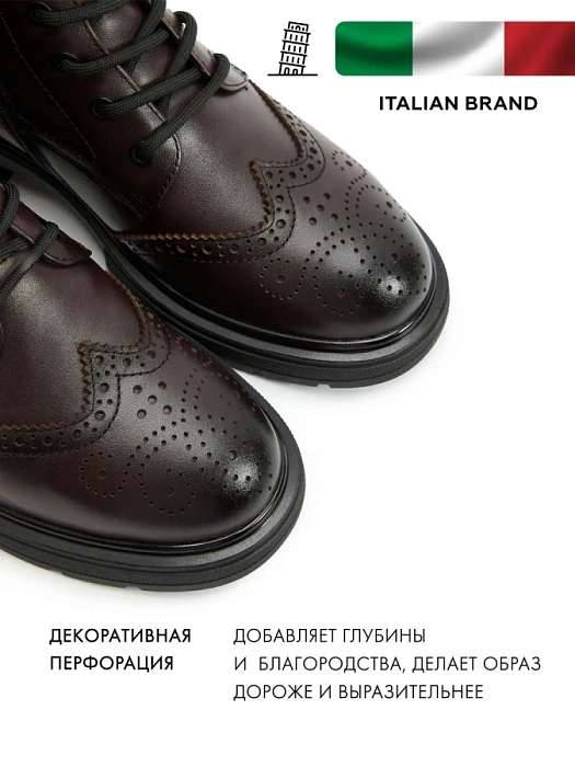 Женские ботинки FEDERICA RODARI коричневые, артикул 17E-Z18021-25W