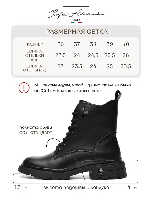 Женские ботинки SOFIA-ALEXANDRA черные, артикул 44E-3469-92ZM