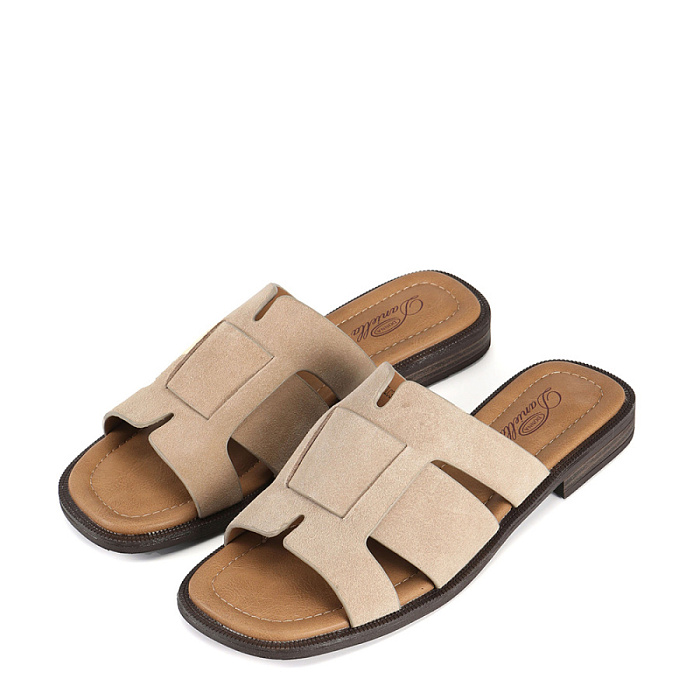 Женские шлепанцы Donna Daniella  бежевые, артикул ALS25-HWLC3-035-3