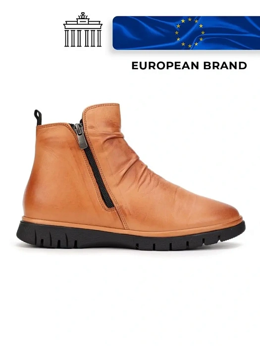 Женские ботинки basic eObuv рыжие, артикул 100113-PL-04