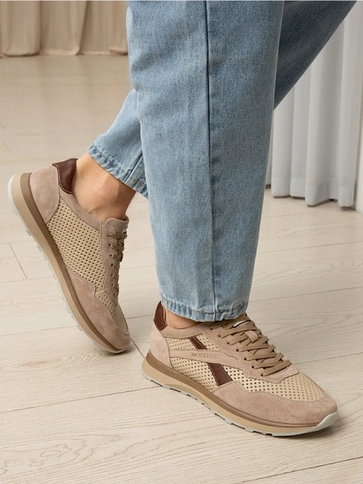 Мужские кроссовки BRUNO RENZONI  бежевые, артикул 035.466.24/32