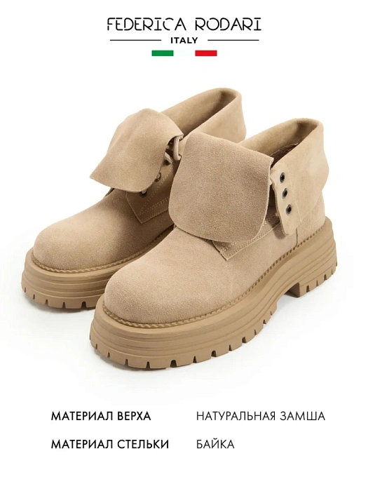 Женские ботинки FEDERICA RODARI бежевые, артикул 43E-PJ336-25W