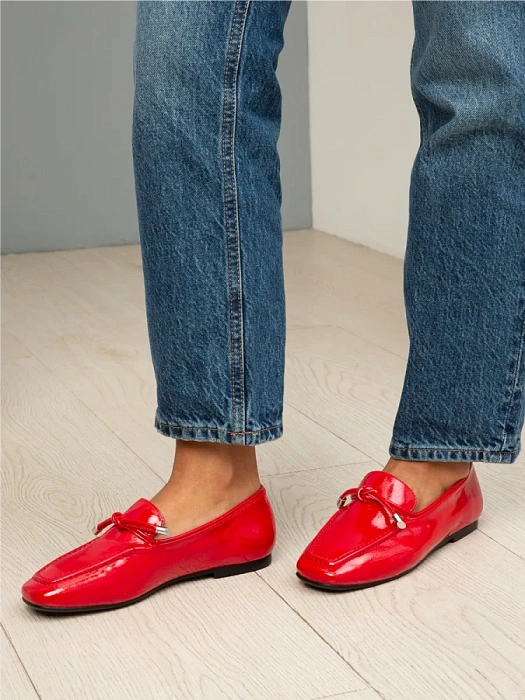 Женские лоферы FEDERICA RODARI красные, артикул 43E-S1683-Z37978-1