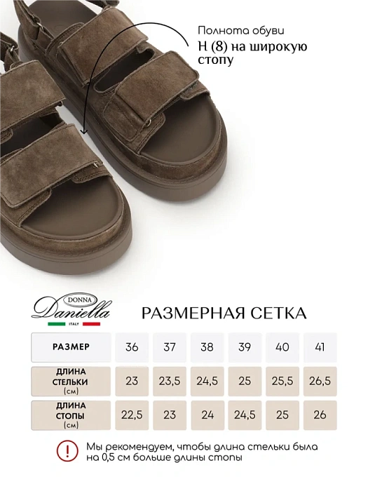 Женские сандалии Donna Daniella  коричневые, артикул XXS25-HHLC2-036-2