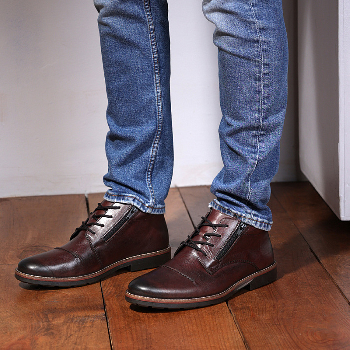 Мужские ботинки basic RIEKER коричневые, артикул 15342-25