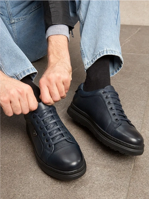 Мужские кеды BRUNO RENZONI  синие, артикул 1829A-27Z-C18