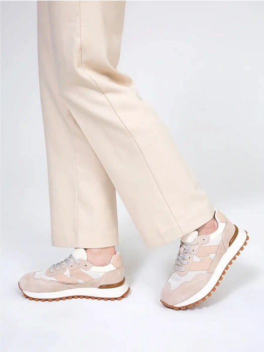 Женские кроссовки FEDERICA RODARI бежевые, артикул 42E-J404-1E