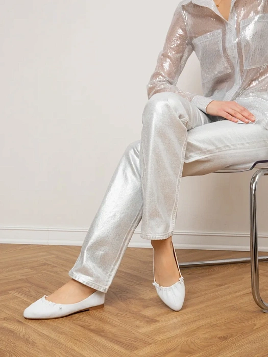 Женские балетки SOFIA-ALEXANDRA белые, артикул 38E-HF1082-B1057D1