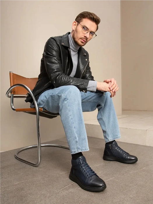 Мужские ботинки BRUNO RENZONI  синие, артикул 983X-16R-TA49