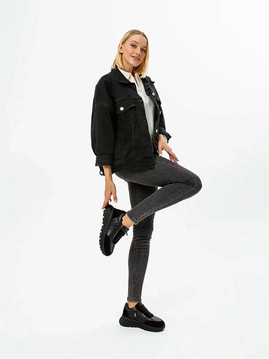 Женские кроссовки FEDERICA RODARI черные, артикул 42E-2382-9B