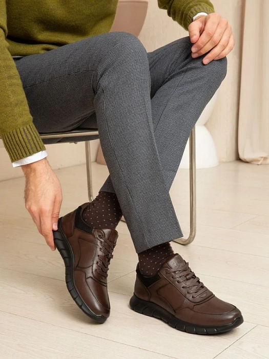 Мужские кроссовки BRUNO RENZONI  коричневые, артикул DSHD-DM003