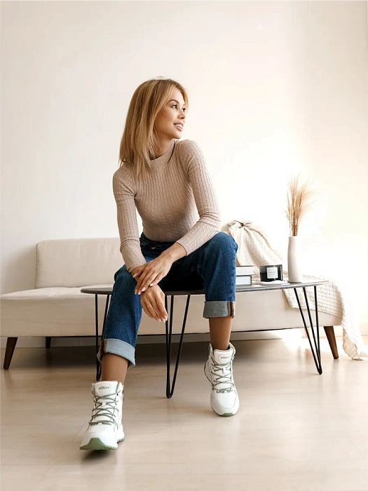 Женские ботинки basic eObuv белые, артикул 138573/10-02EB