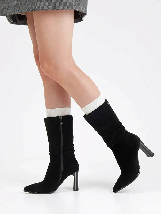 Женские полусапоги FEDERICA RODARI черные, артикул 90A009-37-M04