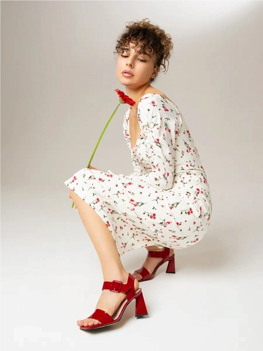 Женские босоножки  FEDERICA RODARI красные, артикул 38E-HF530-6856L1