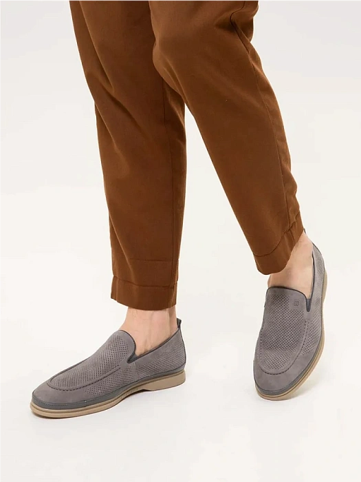 Мужские лоферы BRUNO RENZONI  серые, артикул MC082BB-4B