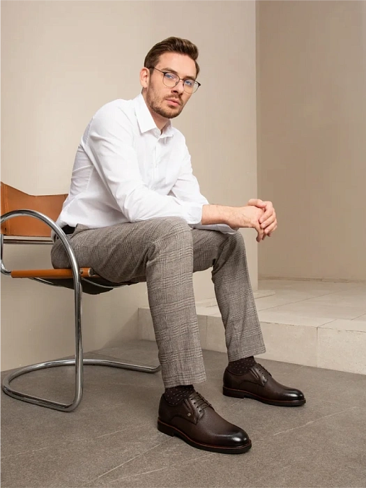 Мужские туфли BRUNO RENZONI  коричневые, артикул A003-1