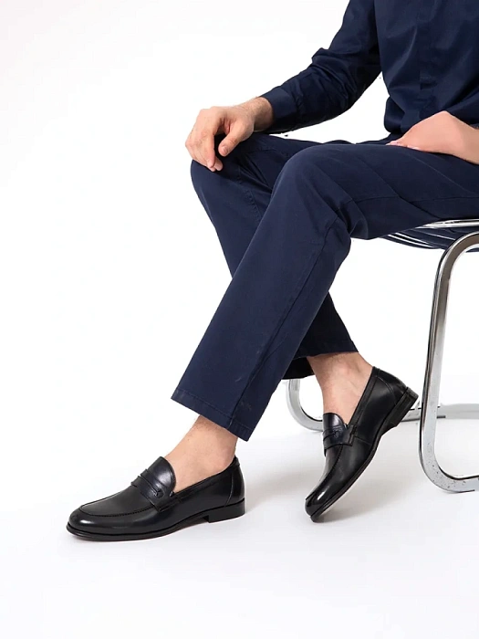 Мужские лоферы BRUNO RENZONI  синие, артикул F238AB-19B