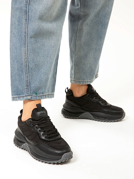 Женские кроссовки CROSBY черные, артикул 448178/05-05