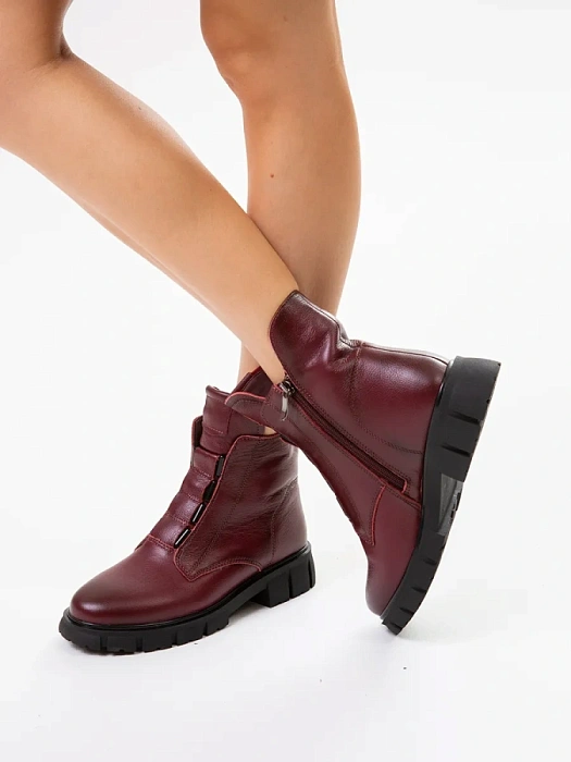 Женские ботинки Donna Daniella  бордовые, артикул C1039-012