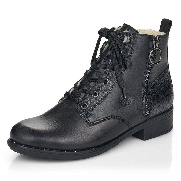 Женские ботинки basic RIEKER черные, артикул 77814-01