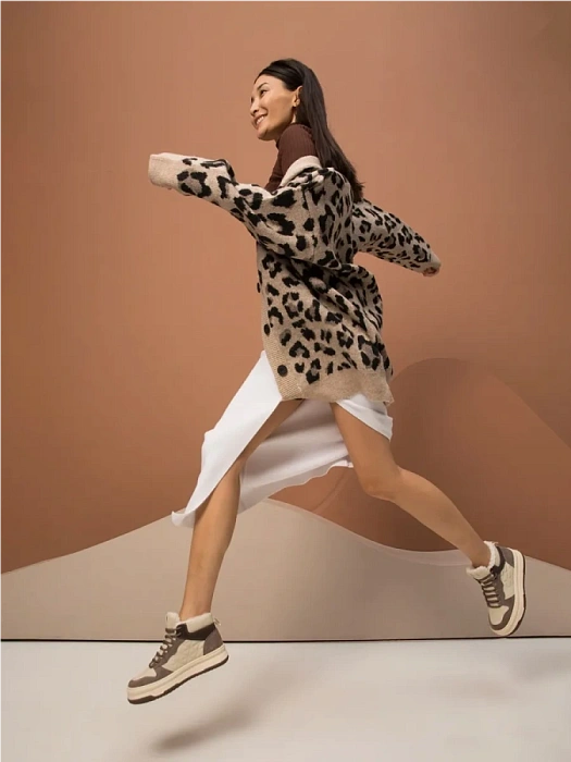 Женские ботинки basic FEDERICA RODARI бежевые, артикул 42E-L609-2B