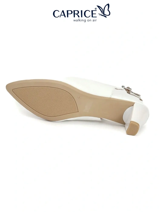 Женские слингбэки CAPRICE белые, артикул 9-29603-44-139