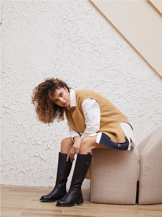 Женские сапоги FEDERICA RODARI черные, артикул 15E-BA4123D-7