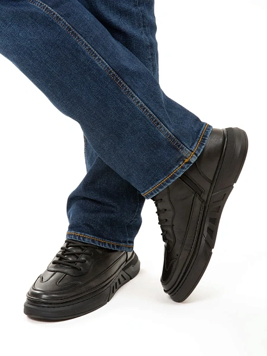 Мужские кеды BRUNO RENZONI  черные, артикул JJ22709-1-ZM