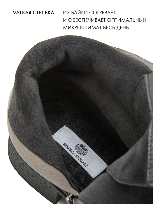 Женские ботинки FEDERICA RODARI серые, артикул 17E-Z18103-25W