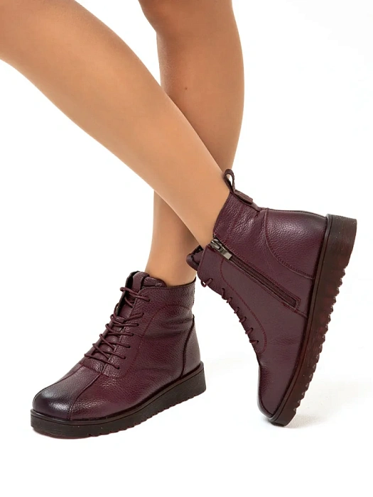 Женские ботинки eObuv бордовые, артикул CTW21-BWL3006-3(Q)