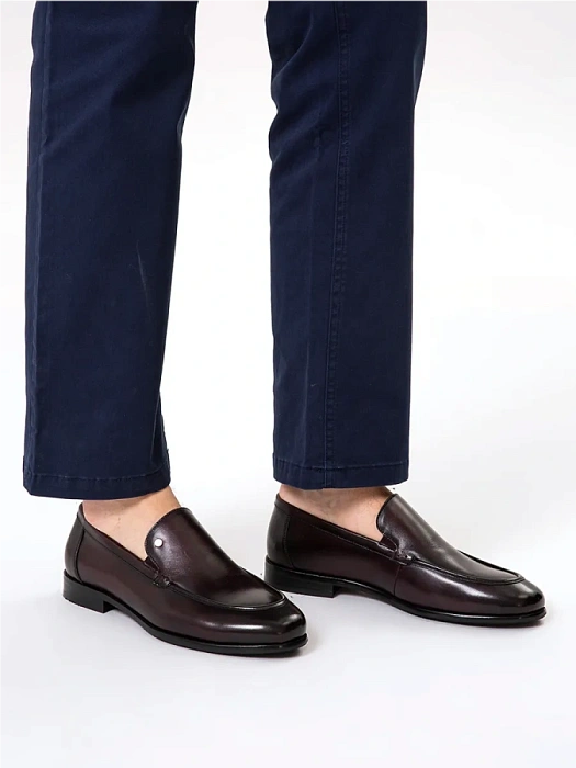 Мужские лоферы BRUNO RENZONI  бордовые, артикул F310AB-78B