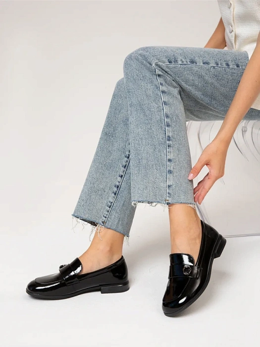 Женские лоферы SOFIA-ALEXANDRA черные, артикул 51-TMU11-7-501