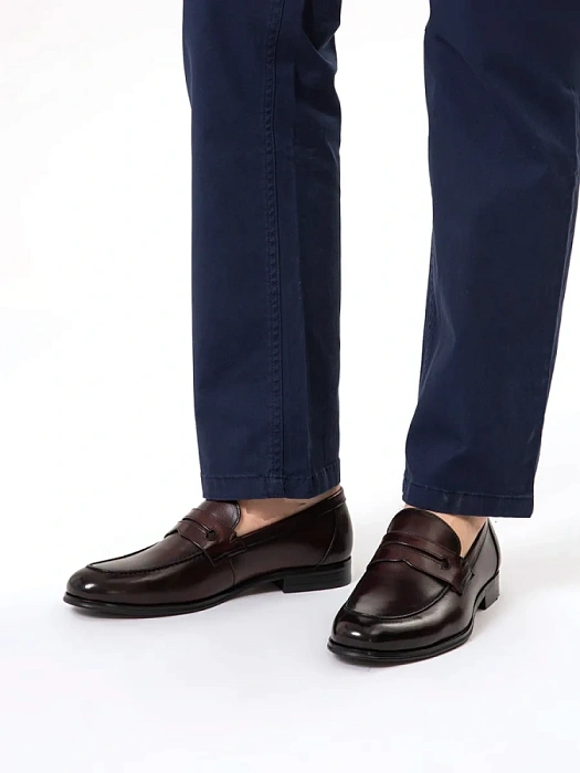 Мужские лоферы BRUNO RENZONI  бордовые, артикул F238AB-19D