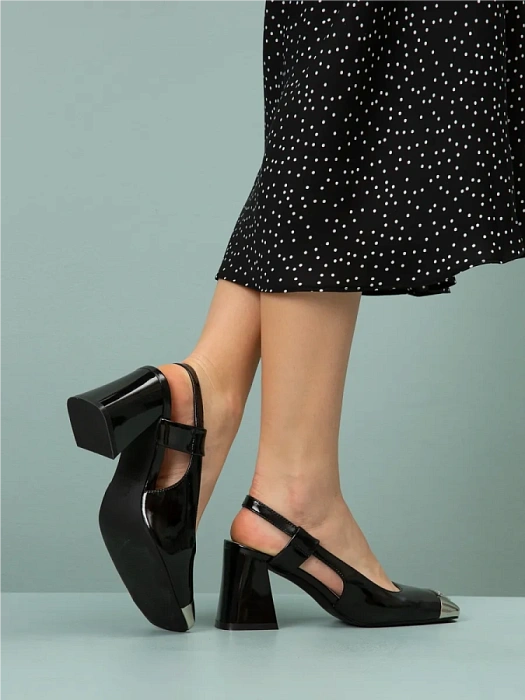 Женские слингбэки FEDERICA RODARI черные, артикул 43E-T1178-L95010-2