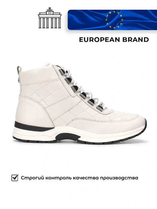 Женские ботинки basic eObuv белые, артикул 9-75256-41-144