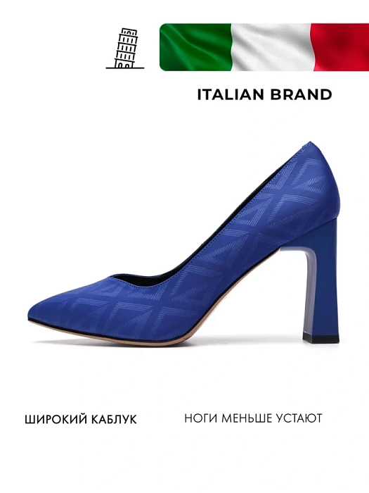 Женские туфли-лодочки FEDERICA RODARI синие, артикул 17E-H595-CT2-1