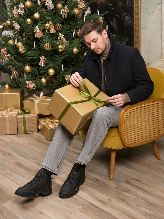 Мужские ботинки basic BRUNO RENZONI  черные, артикул BR11225-MN/10