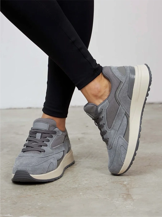 Женские кроссовки eObuv серые, артикул AW25-60-9