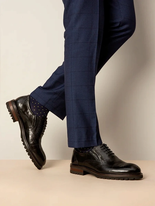 Мужские броги BRUNO RENZONI  черные, артикул 5485A-706A