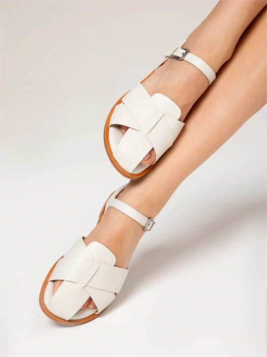 Женские сандалии FEDERICA RODARI белые, артикул 7E-4C920-966