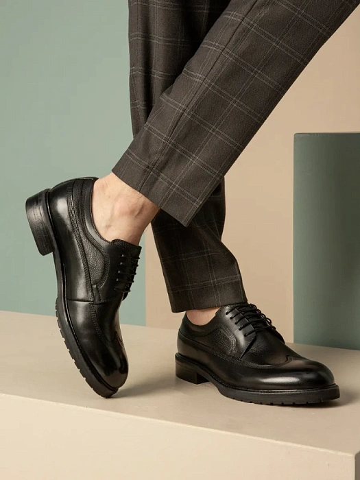 Мужские дерби BRUNO RENZONI  черные, артикул G455A-G9A-NP