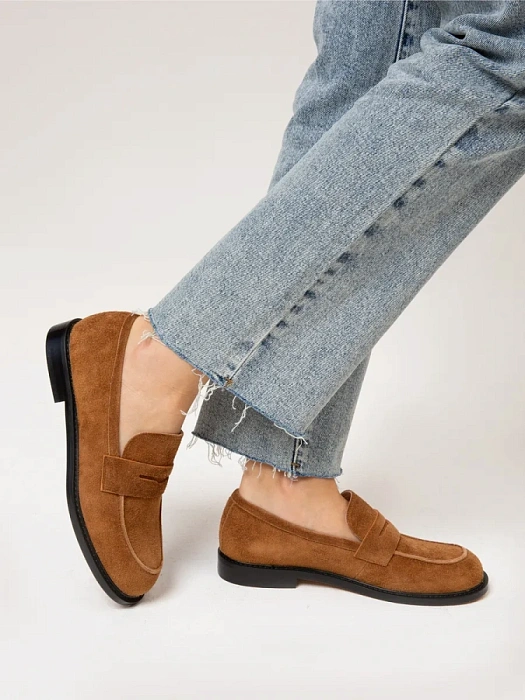 Женские лоферы SOFIA-ALEXANDRA коричневые, артикул LT235-7-B